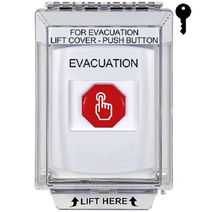 G3A332EV-EN STI G3 Multipurpose Push Button No Camera White 14010 Flush without Sound Key-To-Reset Evacuation - English