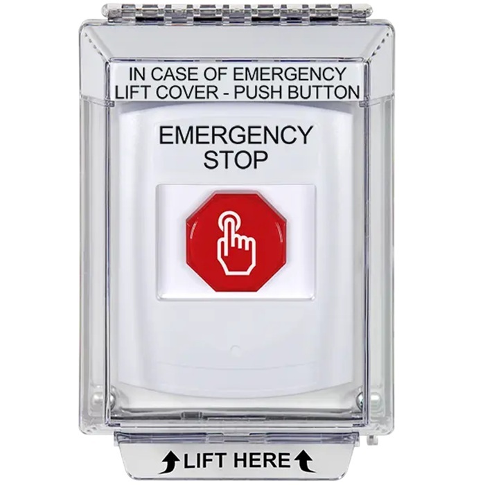 G3A335ES-EN STI G3 Multipurpose Push Button No Camera White 14010 Flush without Sound Momentary Emergency Stop - English