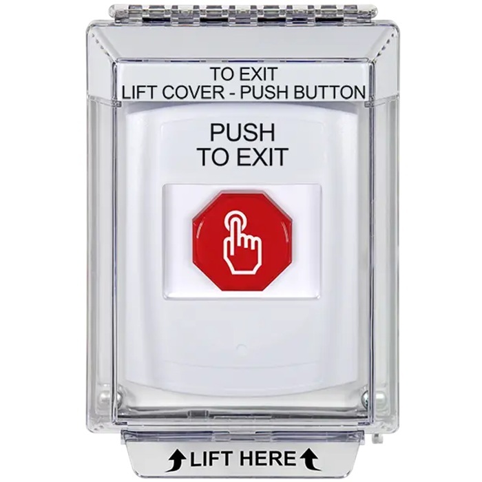 G3A335PX-EN STI G3 Multipurpose Push Button No Camera White 14010 Flush without Sound Momentary Push To Exit - English