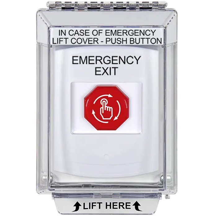 G3A339EX-EN STI G3 Multipurpose Push Button No Camera White 14010 Flush without Sound Turn-To-Reset Emergency Exit - English