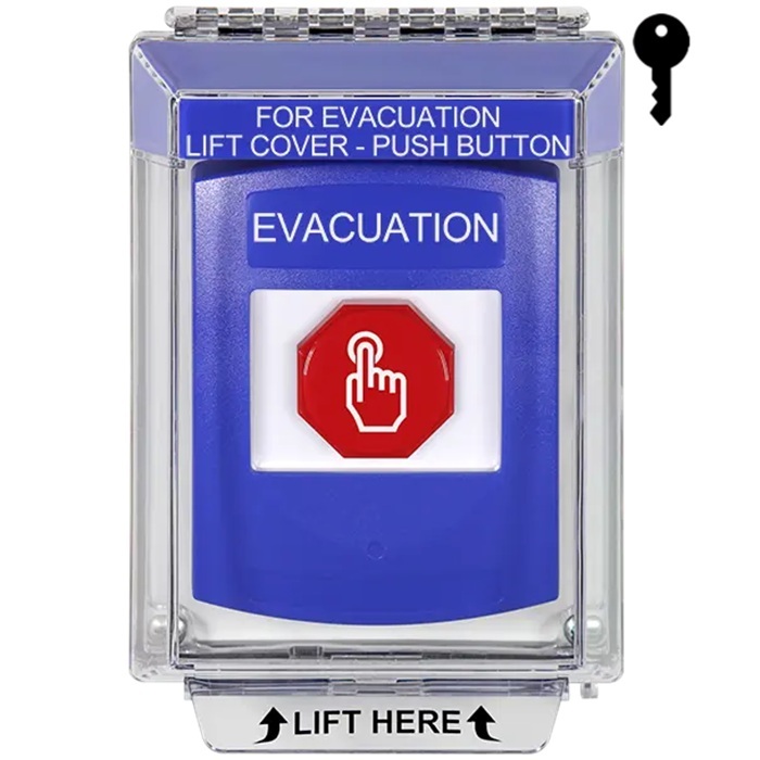 G3A432EV-EN STI G3 Multipurpose Push Button No Camera Blue 14010 Flush without Sound Key-To-Reset Evacuation - English