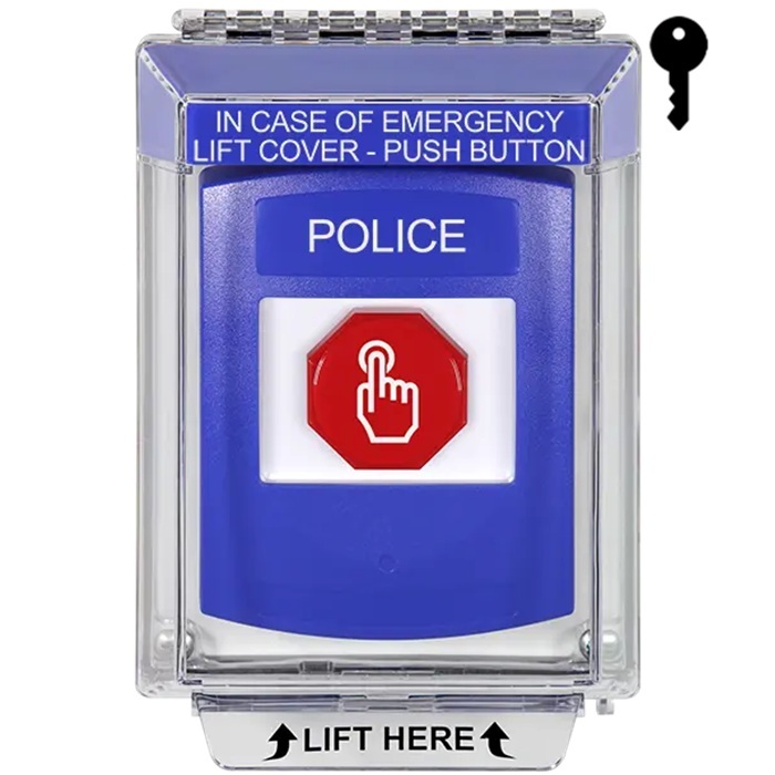 G3A432PL-EN STI G3 Multipurpose Push Button No Camera Blue 14010 Flush without Sound Key-To-Reset Police - English