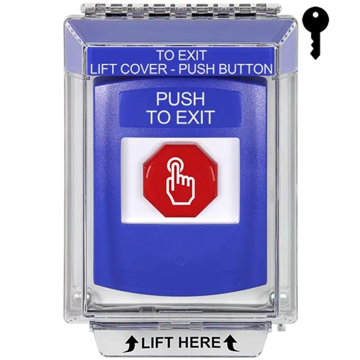 G3A432PX-EN STI G3 Multipurpose Push Button No Camera Blue 14010 Flush without Sound Key-To-Reset Push To Exit - English