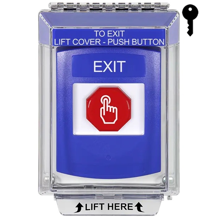 G3A432XT-EN STI G3 Multipurpose Push Button No Camera Blue 14010 Flush without Sound Key-To-Reset Exit - English