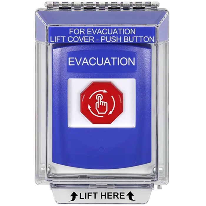 G3A439EV-EN STI G3 Multipurpose Push Button No Camera Blue 14010 Flush without Sound Turn-To-Reset Evacuation - English