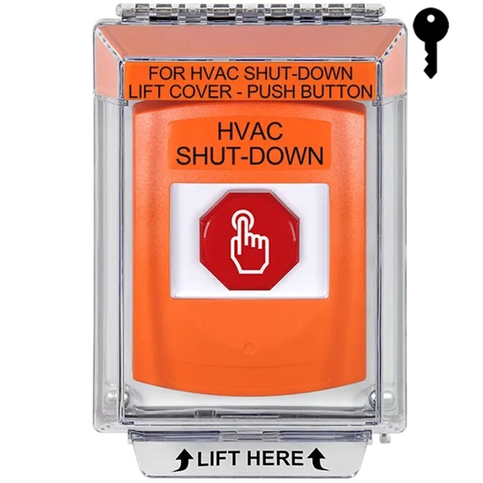 G3A532HV-EN STI G3 Multipurpose Push Button No Camera Orange 14010 Flush without Sound Key-To-Reset HVAC Shut-Down - English