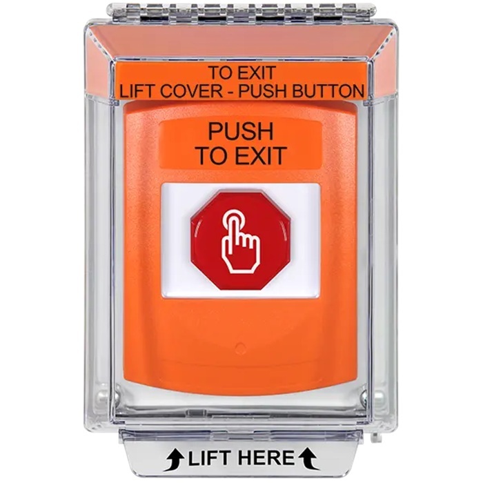 G3A535PX-EN STI G3 Multipurpose Push Button No Camera Orange 14010 Flush without Sound Momentary Push To Exit - English