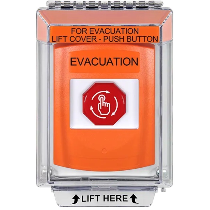 G3A539EV-EN STI G3 Multipurpose Push Button No Camera Orange 14010 Flush without Sound Turn-To-Reset Evacuation - English