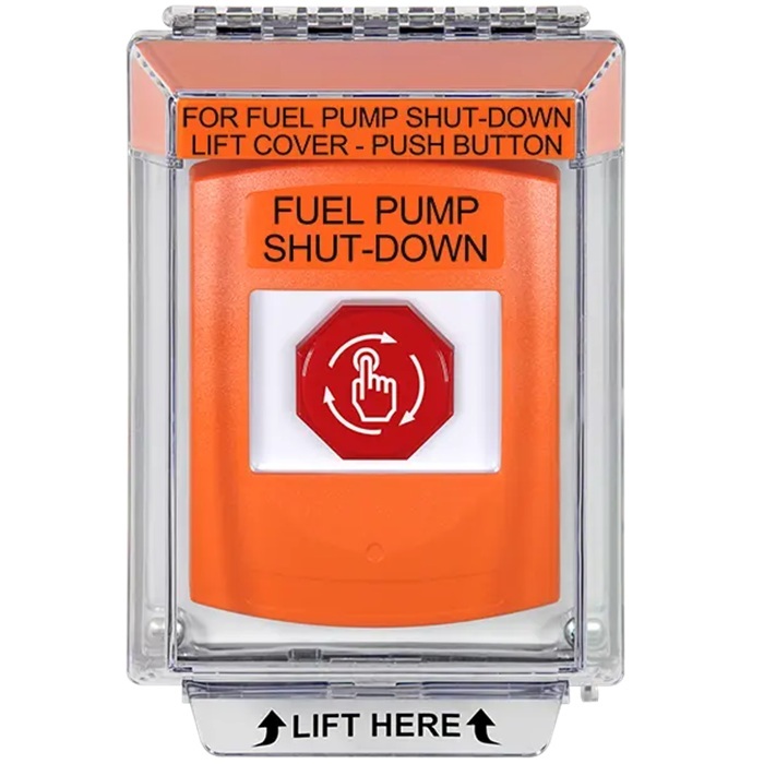 G3A539PS-EN STI G3 Multipurpose Push Button No Camera Orange 14010 Flush without Sound Turn-To-Reset Fuel Pump Shut-Down - English