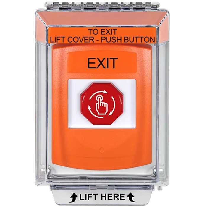G3A539XT-EN STI G3 Multipurpose Push Button No Camera Orange 14010 Flush without Sound Turn-To-Reset Exit - English