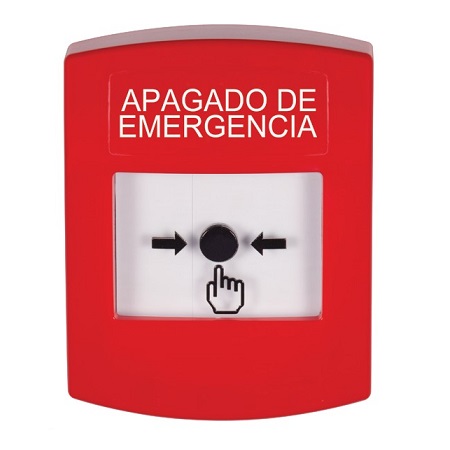 GLR001PO-ES STI Red Indoor Only No Cover Key-to-Reset Push Button with EMERGENCY POWER OFF Label Spanish