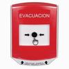 Show product details for GLR021EV-ES STI Red Indoor Only Shield Key-to-Reset Push Button with EVACUATION Label Spanish