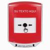 GLR021ZA-ES STI Red Indoor Only Shield Key-to-Reset Push Button with Non-Returnable Custom Text Label Spanish