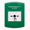 Show product details for GLR101ES-EN STI Green Indoor Only No Cover Key-to-Reset Push Button with EMERGENCY STOP Label English