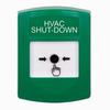 GLR101HV-EN STI Green Indoor Only No Cover Key-to-Reset Push Button with HVAC SHUT-DOWN Label English