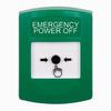 Show product details for GLR101PO-EN STI Green Indoor Only No Cover Key-to-Reset Push Button with EMERGENCY POWER OFF Label English