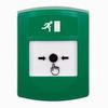 Show product details for GLR101RM-EN STI Green Indoor Only No Cover Key-to-Reset Push Button with Running Man Icon English