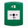 Show product details for GLR101RM-ES STI Green Indoor Only No Cover Key-to-Reset Push Button with Running Man Icon Spanish