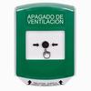Show product details for GLR121HV-ES STI Green Indoor Only Shield Key-to-Reset Push Button with HVAC SHUT-DOWN Label Spanish