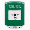 Show product details for GLR121PS-EN STI Green Indoor Only Shield Key-to-Reset Push Button with FUEL PUMP SHUT-DOWN Label English