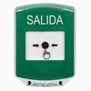 GLR121XT-ES STI Green Indoor Only Shield Key-to-Reset Push Button with EXIT Label Spanish