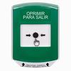 Show product details for GLR1A1PX-ES STI Green Indoor Only Shield w/ Sound Key-to-Reset Push Button with PUSH TO EXIT Label Spanish