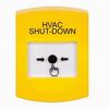 Show product details for GLR201HV-EN STI Yellow Indoor Only No Cover Key-to-Reset Push Button with HVAC SHUT-DOWN Label English