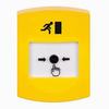 Show product details for GLR201RM-EN STI Yellow Indoor Only No Cover Key-to-Reset Push Button with Running Man Icon English