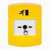 Show product details for GLR201RM-ES STI Yellow Indoor Only No Cover Key-to-Reset Push Button with Running Man Icon Spanish