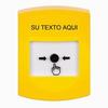 GLR201ZA-ES STI Yellow Indoor Only No Cover Key-to-Reset Push Button with Non-Returnable Custom Text Label Spanish