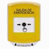 Show product details for GLR221EX-ES STI Yellow Indoor Only Shield Key-to-Reset Push Button with EMERGENCY EXIT Label Spanish