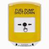 Show product details for GLR221PS-EN STI Yellow Indoor Only Shield Key-to-Reset Push Button with FUEL PUMP SHUT-DOWN Label English