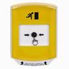 GLR221RM-ES STI Yellow Indoor Only Shield Key-to-Reset Push Button with Running Man Icon Spanish