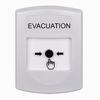 Show product details for GLR301EV-EN STI White Indoor Only No Cover Key-to-Reset Push Button with EVACUATION Label English