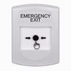 Show product details for GLR301EX-EN STI White Indoor Only No Cover Key-to-Reset Push Button with EMERGENCY EXIT Label English