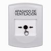Show product details for GLR301HV-ES STI White Indoor Only No Cover Key-to-Reset Push Button with HVAC SHUT-DOWN Label Spanish