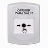 GLR301PX-ES STI White Indoor Only No Cover Key-to-Reset Push Button with PUSH TO EXIT Label Spanish
