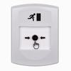Show product details for GLR301RM-ES STI White Indoor Only No Cover Key-to-Reset Push Button with Running Man Icon Spanish