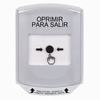 Show product details for GLR321PX-ES STI White Indoor Only Shield Key-to-Reset Push Button with PUSH TO EXIT Label Spanish