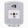 Show product details for GLR321RM-EN STI White Indoor Only Shield Key-to-Reset Push Button with Running Man Icon English