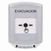 Show product details for GLR3A1EV-ES STI White Indoor Only Shield w/ Sound Key-to-Reset Push Button with EVACUATION Label Spanish