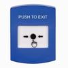Show product details for GLR401PX-EN STI Blue Indoor Only No Cover Key-to-Reset Push Button with PUSH TO EXIT Label English