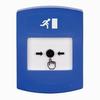 Show product details for GLR401RM-EN STI Blue Indoor Only No Cover Key-to-Reset Push Button with Running Man Icon English