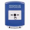 Show product details for GLR421HV-ES STI Blue Indoor Only Shield Key-to-Reset Push Button with HVAC SHUT-DOWN Label Spanish
