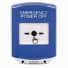 GLR421PO-EN STI Blue Indoor Only Shield Key-to-Reset Push Button with EMERGENCY POWER OFF Label English