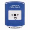 Show product details for GLR421PX-ES STI Blue Indoor Only Shield Key-to-Reset Push Button with PUSH TO EXIT Label Spanish