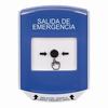 GLR4A1EX-ES STI Blue Indoor Only Shield w/ Sound Key-to-Reset Push Button with EMERGENCY EXIT Label Spanish