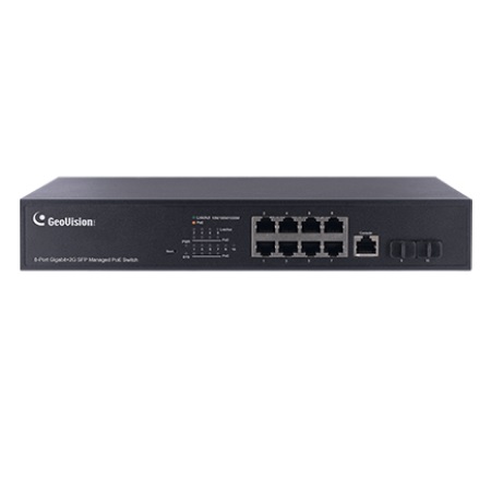GV-APOE0812 Geovision 8-Port Gigabit PoE +2 Gigabit SFP Uplink Port  Web Managed PoE Switch