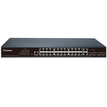 GV-APOE2412 Geovision 24-Port Gigabit PoE +2 Gigabit SFP Uplink Port +2 Combo Port Web Managed PoE Switch