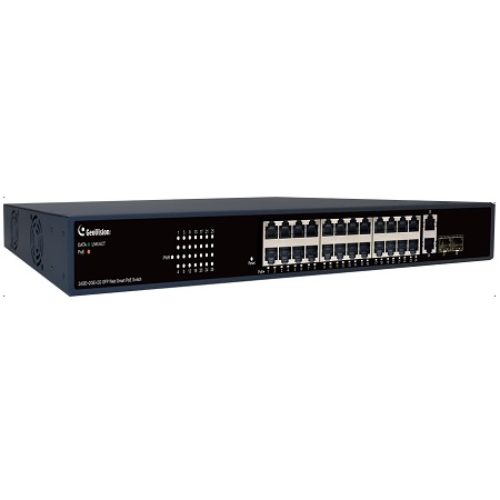 GV-APOE241C Geovision 24-port Gigabit 802.3at+ 2 RJ45 Uplink Port +2 SFP Uplink Port Easy Web Smart PoE Switch